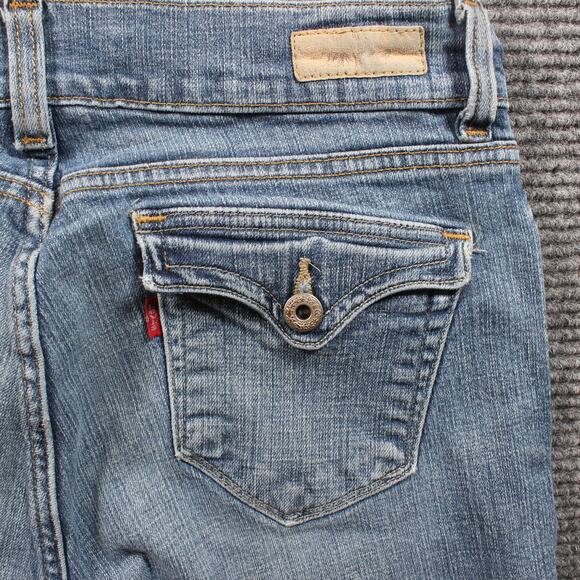 Levi's 542 Jeans Women's 12 Light Wash Straight Pencil Flap Pockets Stretch - Picture 7 of 9